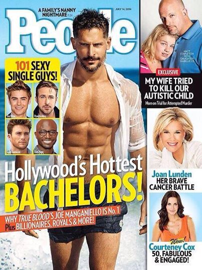 Joe Manganiello posing on the cover of People Mazine as the sexiest Bachelor of the Year
